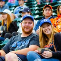 Couple in the stands of Comerica Park